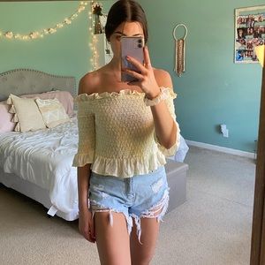 american eagle off the shoulder top